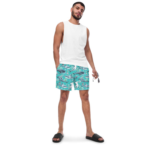 Aqua Sharks Recycled Swim Trunks UPF 50+